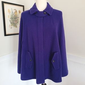 J. McLaughlin 100% Merino Wool Purple Cape Size Small
